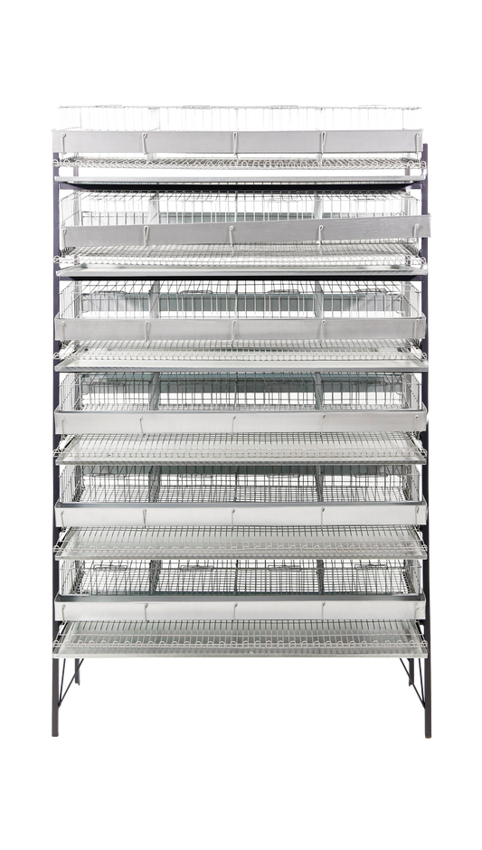 EXPOSITOR C/ CAPACIDADE P/ ATÉ 6 GAIOLAS CODORNAS P/240 AVES CD04