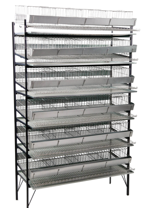 CD04 -  Expositor c/ capacidade p/ até 6 gaiolas codornas p/240 aves