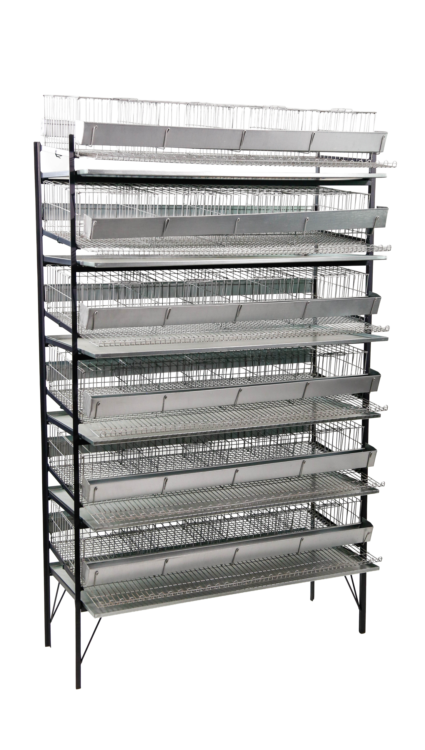 EXPOSITOR C/ CAPACIDADE P/ ATÉ 6 GAIOLAS CODORNAS P/240 AVES CD04