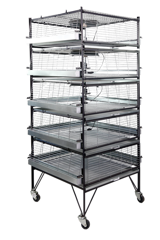 Criadeira p/ pintinhos/codornas 5 andares- capacidade p/ até 500 pintinhos med 75x80x185cm CR03