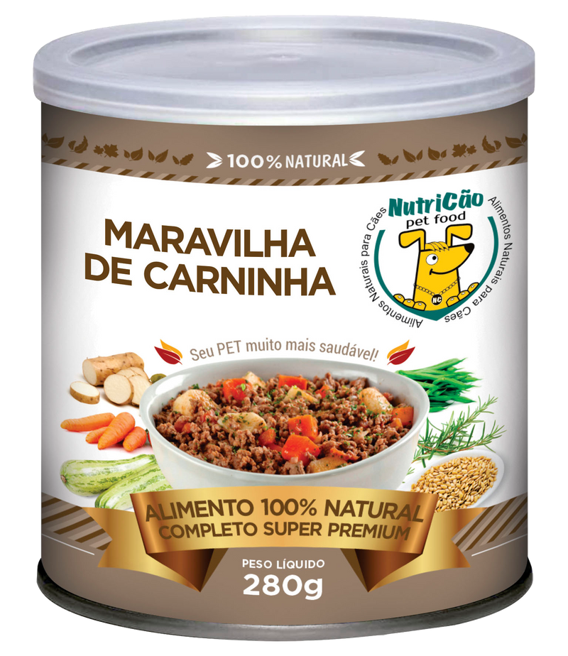 MARAVILHA DE CARNINHA - ALIMENTO NATURAL PARA CÃES 280 GR.