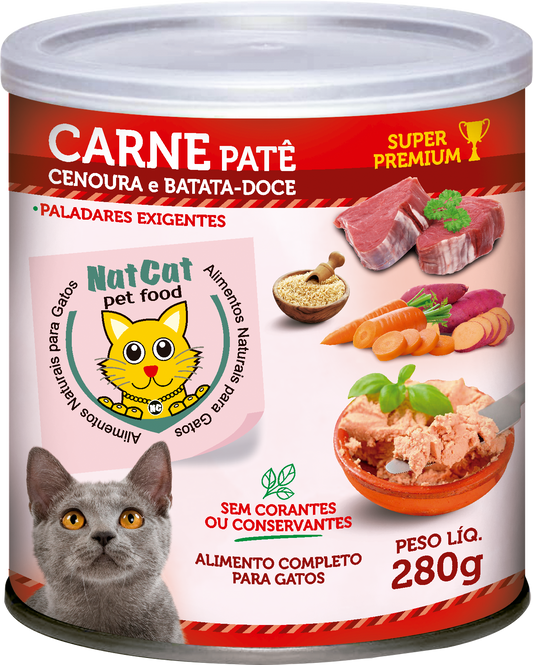 PATÊ SUPER PREMIUM PARA GATOS SABOR CARNE 280 GR