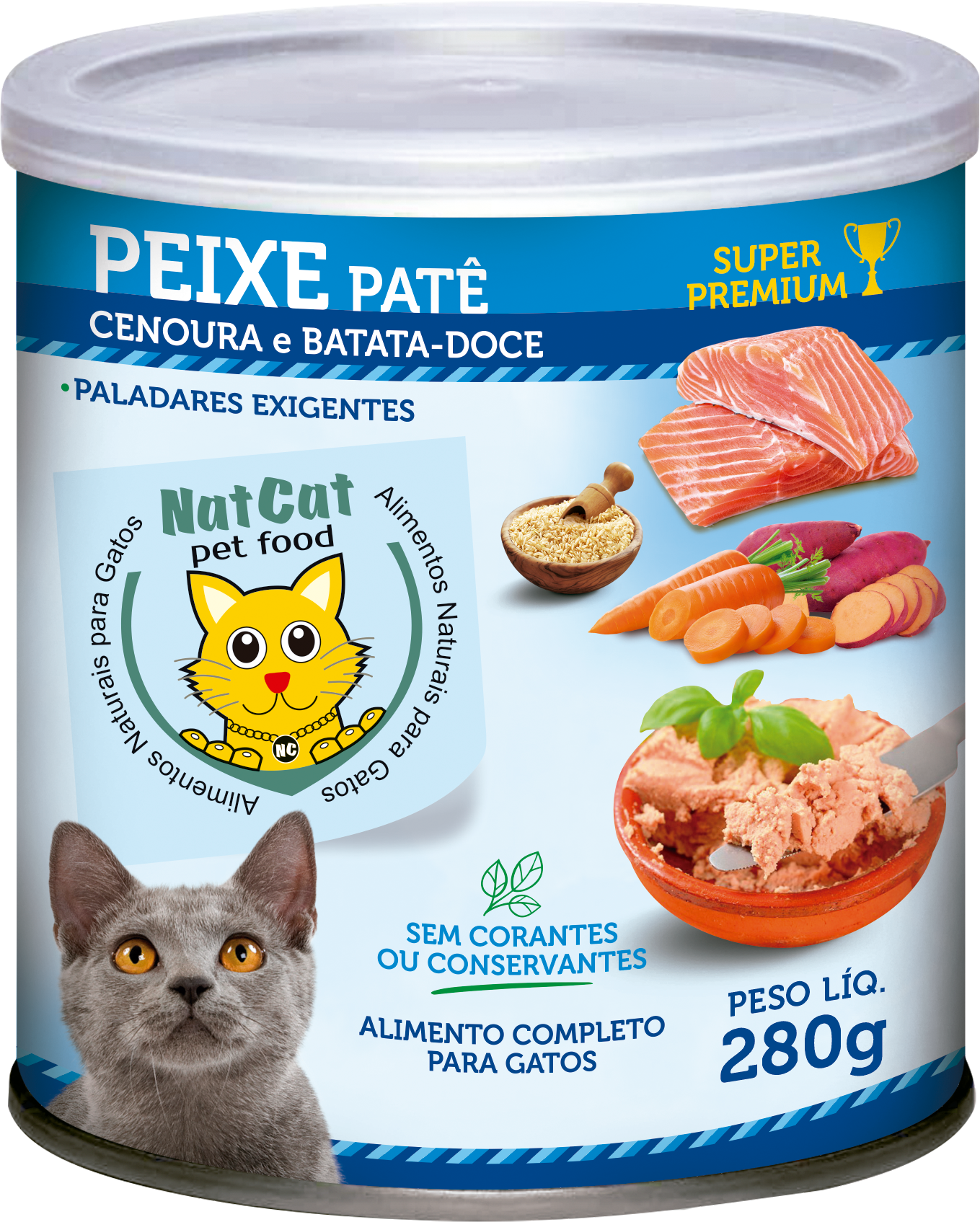 PATÊ SUPER PREMIUM PARA GATOS - SABOR PEIXE 280 GR