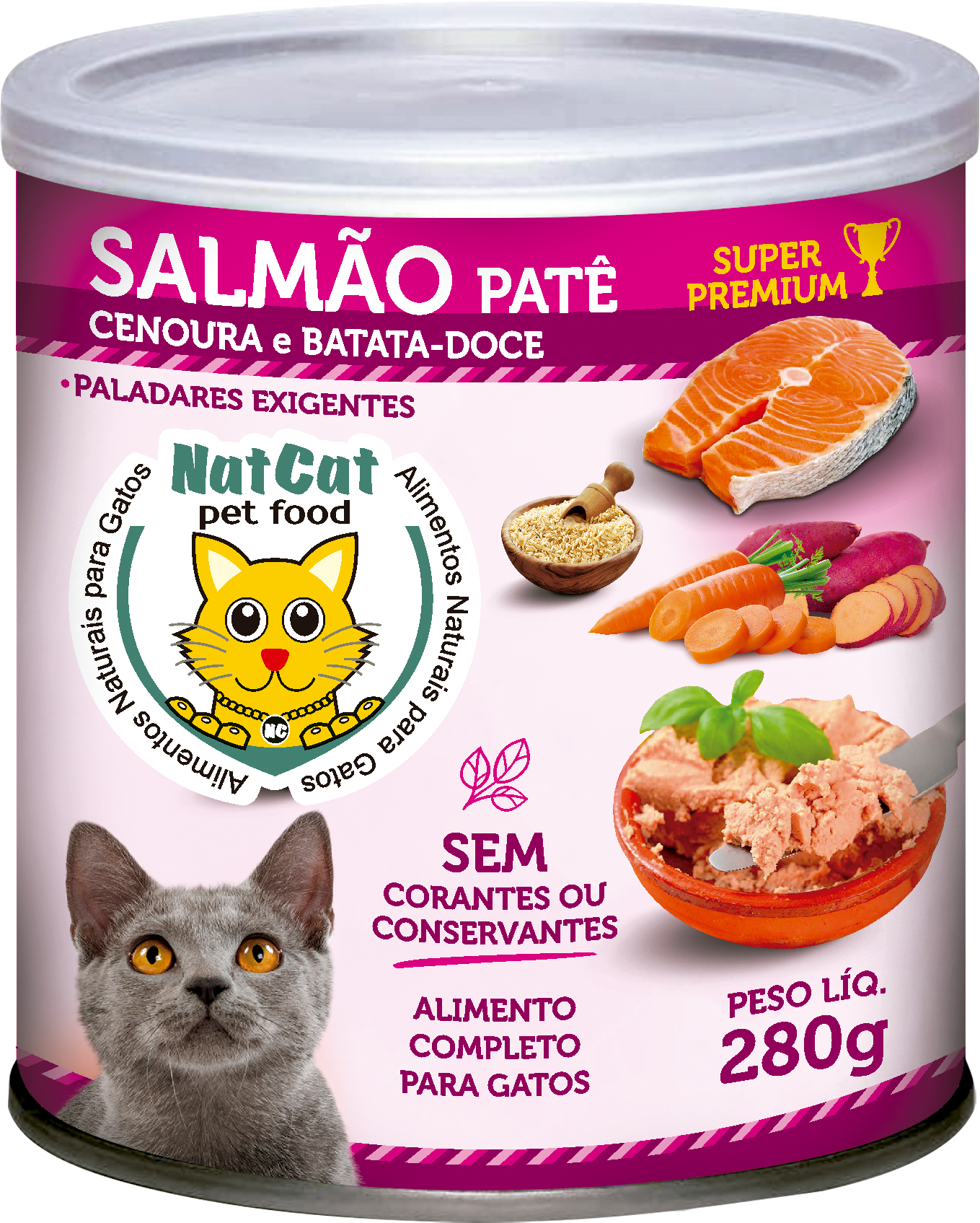 PATÊ SUPER PREMIUM PARA GATOS - SABOR SALMÃO 280 GR