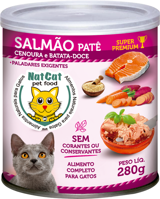 PATÊ SUPER PREMIUM PARA GATOS - SABOR SALMÃO 280 GR