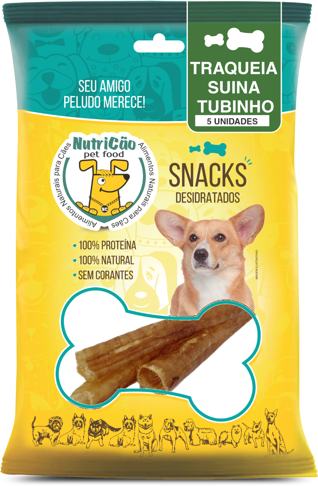 TRAQUÉIA SUÍNA DESIDRATADA 5UN 110 GR