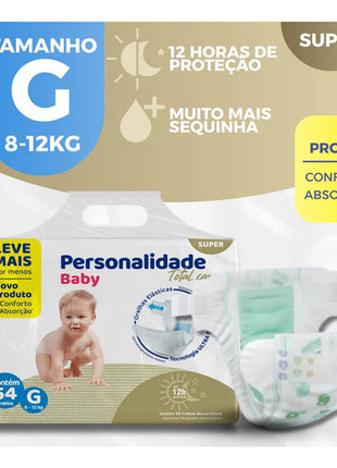 Fralda Personalidade Baby Total Care - Do P Ao Xxg - Econômica