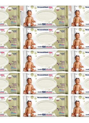 12 Pcts Toalha Umedecido Personalidade  baby total care c/ 100 Un