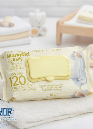 Kit 12 Pacotes 1140 Lencinho Umedecido Bebê Marigold Sensitive Rn Atacado