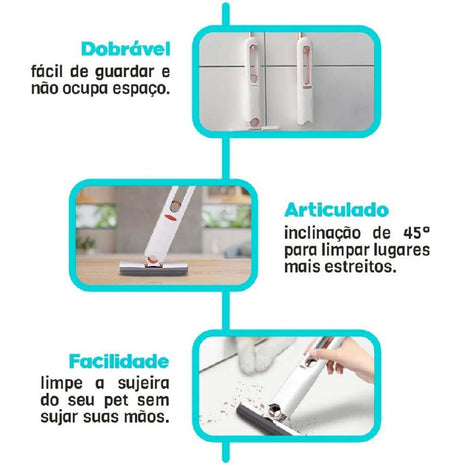 Rodinho De Pia Cozinha Rodo Mini Mop Magico Limpa E Seca -retrátil