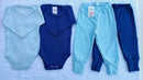 Kit Roupa De Bebê Menino 4 Pçs 2 Body Manga Longa e 2 Mijão Culote