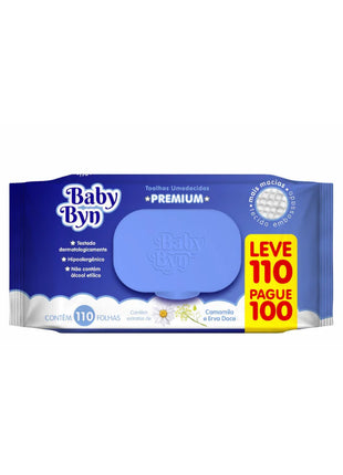 TOALHA UMEDECIDA BABY BYN PREMIUM C/ 100 20CM X15CM