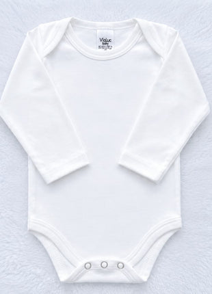 Body Manga Longa Bebê Suedine 100% Algodão Liso Confort