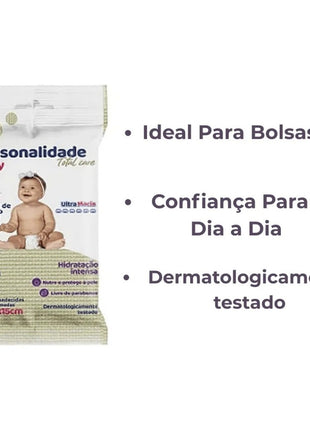 Kit 3 Toalhas Lencinho Umedecido Pocket Personalidade Baby 20 Unidades Cada Promoção