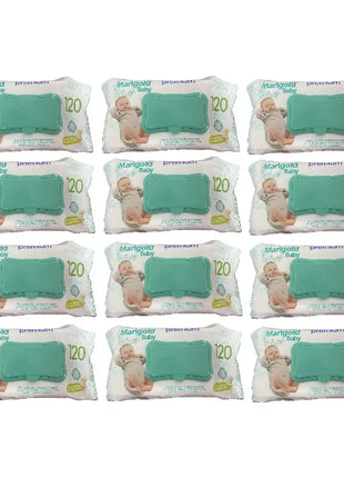 Kit 12 Lencinho Umedecido Marigold Camomila 120und Atacado
