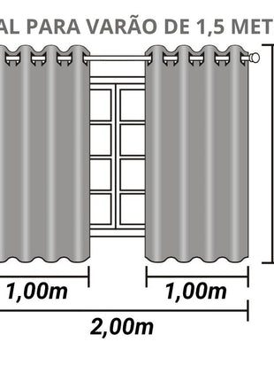Cortinas Blackout em Tecido  Com Voil  2.00 x 1.40