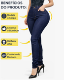 Kit 2 Calças Jeans Feminina Skinny Com Lycra Cós Alto Oferta