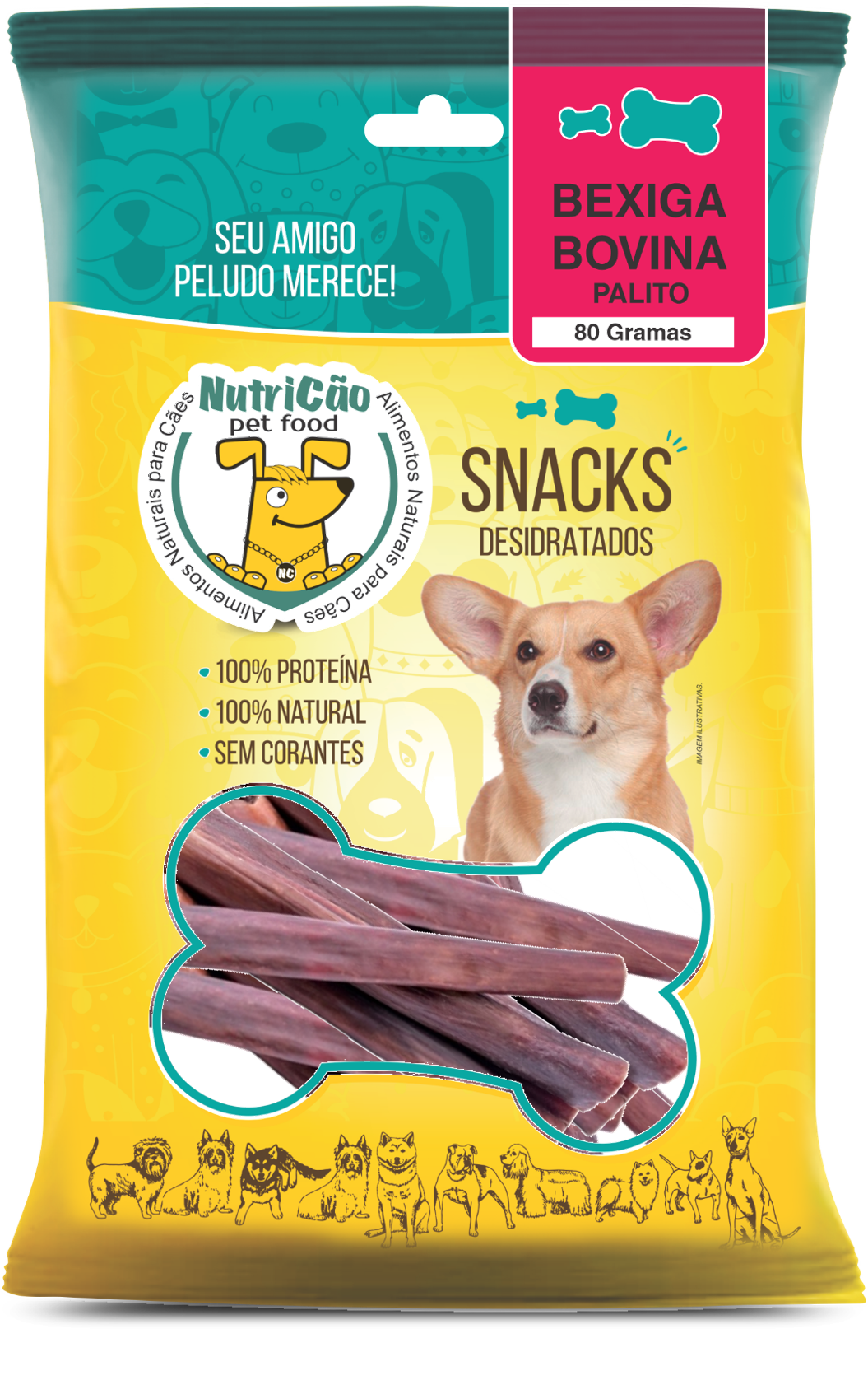 BEXIGA BOVINA  DESIDRATADA 80 GR