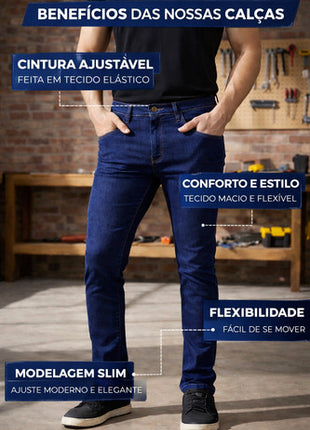 Calça Jeans Masculina Trabalho Reforçada Promoção Atacado