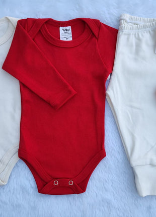 Kit Roupa De Bebê  4 Pçs 2 Body Manga Longa e 2 Mijão Culote