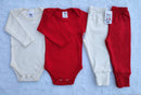 Kit Roupa De Bebê  4 Pçs 2 Body Manga Longa e 2 Mijão Culote