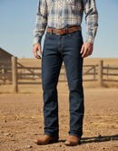 Calça Country Masculina Rodeio Cowboy Jeans Reta Elastano
