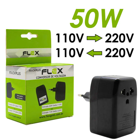 Mini Conversor De Voltagem 50w Tomada Bivolt 110 P/ 220v