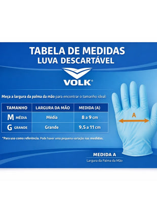 Luvas Descartáveis Volk Do Brasil Latex Descartável Tamanho M E G Cano Curto Com amido