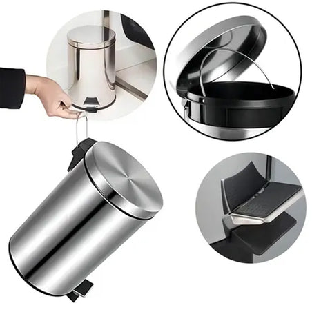 LIXEIRA DE AÇO INOX 5L COM PEDAL BMAX BMF1253