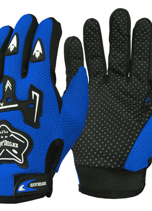 Luva Motoqueiro Motociclista Esportiva com Proteção Antiderrapante Azul