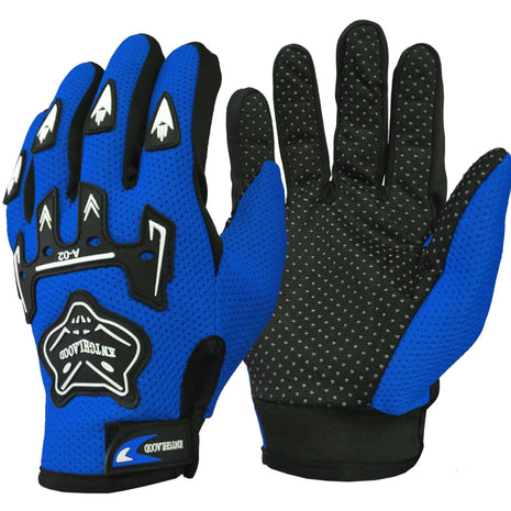 Luva Motoqueiro Motociclista Esportiva com Proteção Antiderrapante Azul
