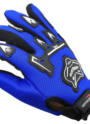 Luva Motoqueiro Motociclista Esportiva com Proteção Antiderrapante Azul