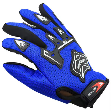 Luva Motoqueiro Motociclista Esportiva com Proteção Antiderrapante Azul