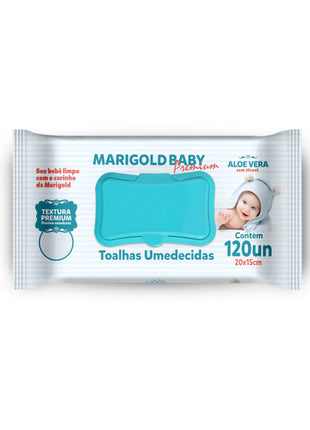 Toalhinhas Lenços Umedecidos Marigold Premium 120 Lencinhos