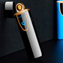 Isqueiro Elétrico Recarregável USB Touch Sem Chama à Prova de Vento - Preto
