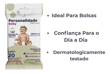 Kit 10 Toalha Umedecida 20uni De Bolsa Pocket Personalidade
