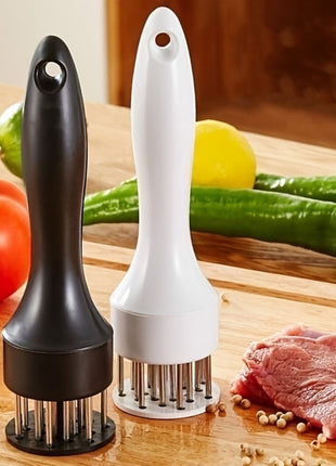 Kit Amaciador Batedor De Carne Bife Com Furador Aço Inox