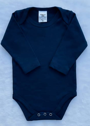 Body Manga Longa Bebê Suedine 100% Algodão Liso Confort