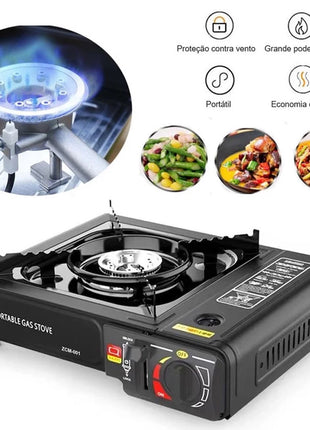 Fogão Portátil a Gás Butano com Maleta Ideal para Camping, Viagens e Emergências
