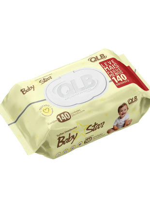 Toalha Lenço Umedecido Baby star QLB 140und  com Tampa