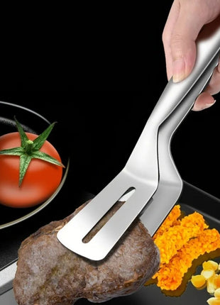 Espátula Pinça Dupla Inox 2 Em 1 Pegador E Espátula Cozinha Profissional Resistente Carne Pizza Lasanha Massas Pão