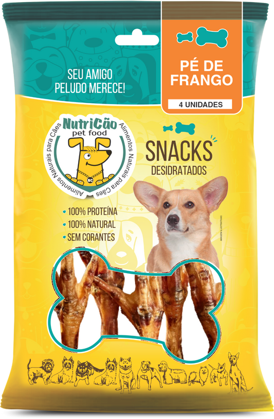 PÉ DE FRANGO DESIDRATADO 4 unidades 110 gramas